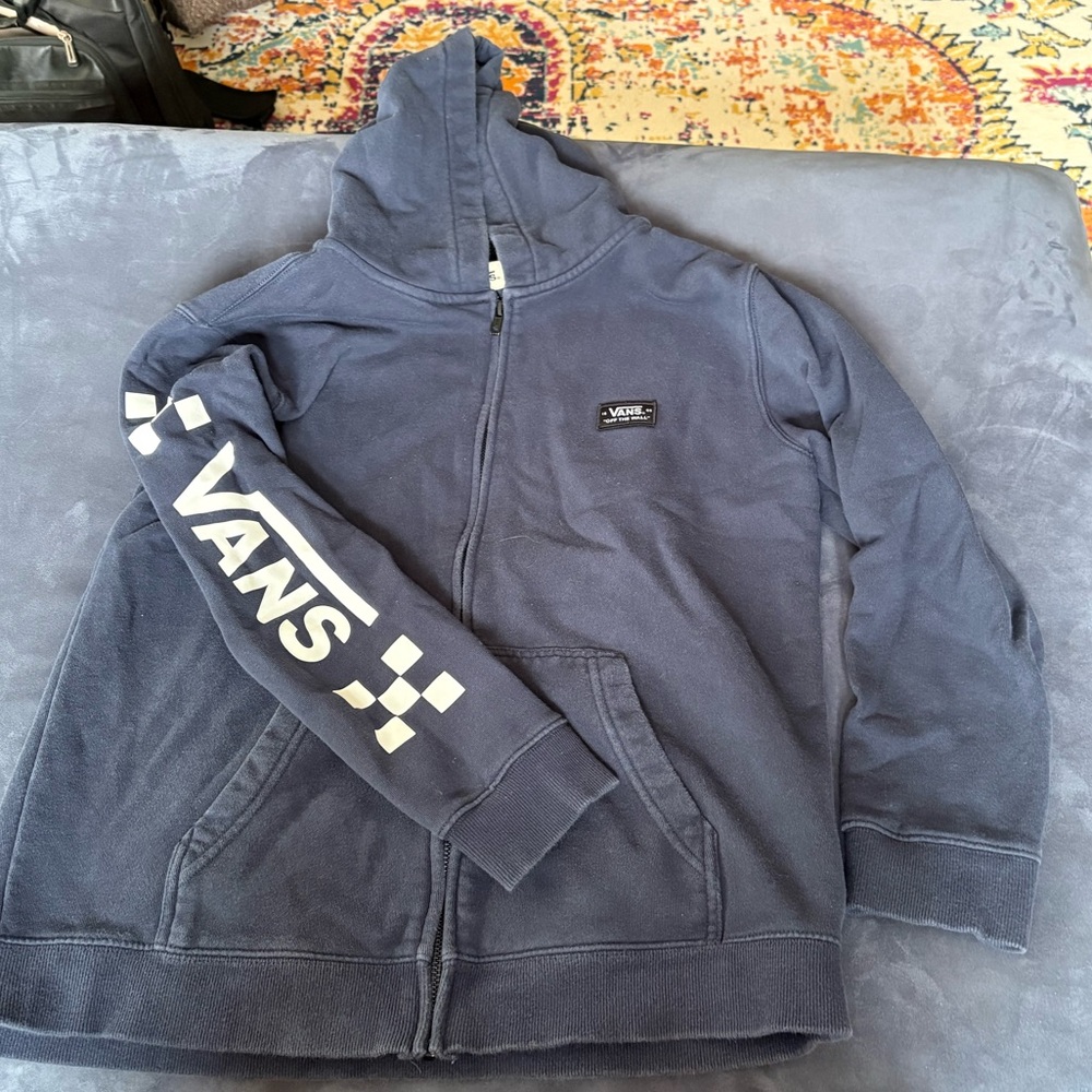 Vans Kids Zip-Up Hoodie in Blue
